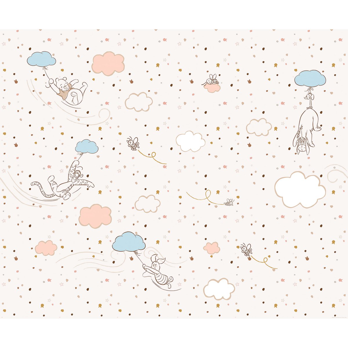 Papier peint Komar - Winnie the Pooh Wind Dance - 300 x 250 cm rose, HEXOA