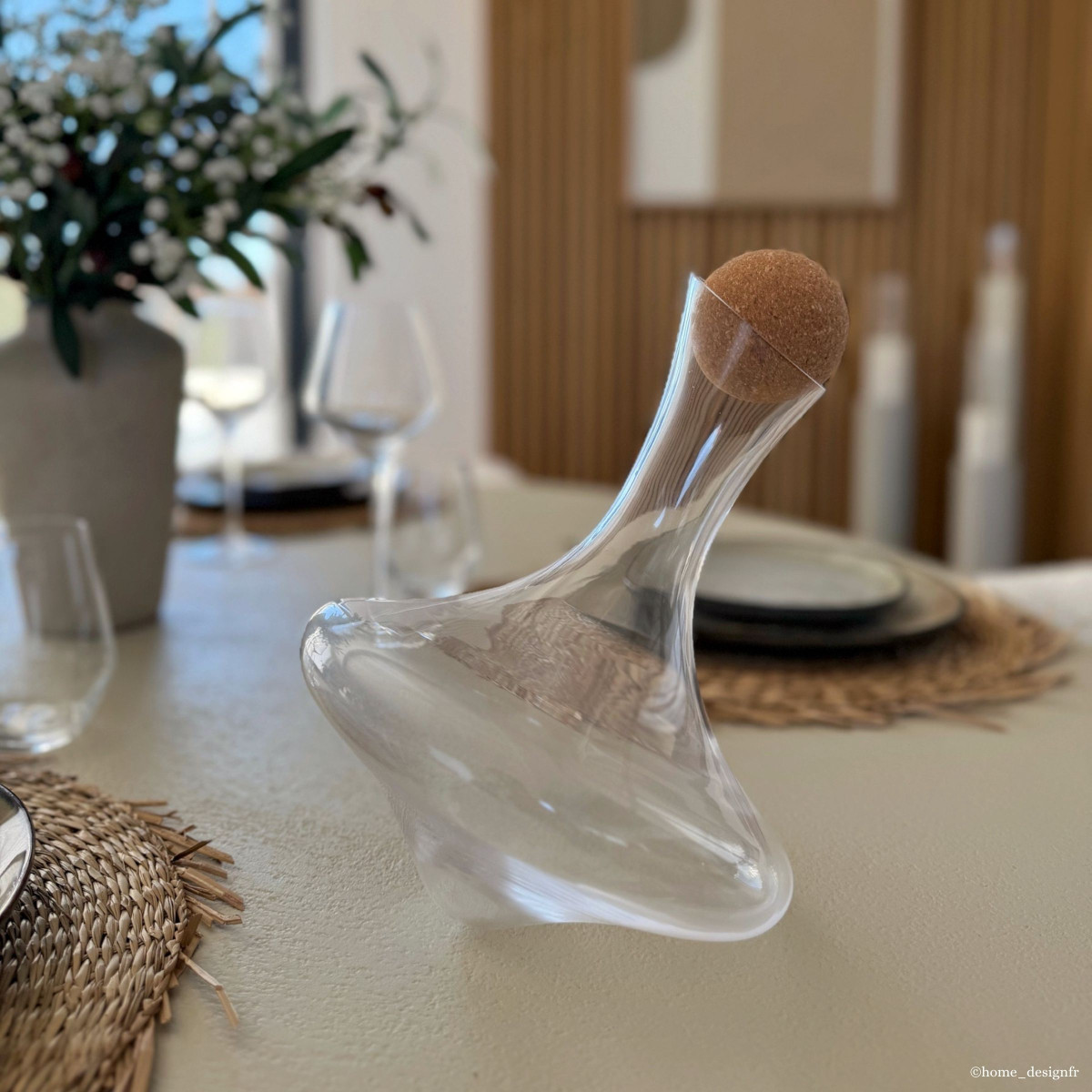 Carafe 1.3 L avec bouchon en bois - TOUPIE transparent, COUZON