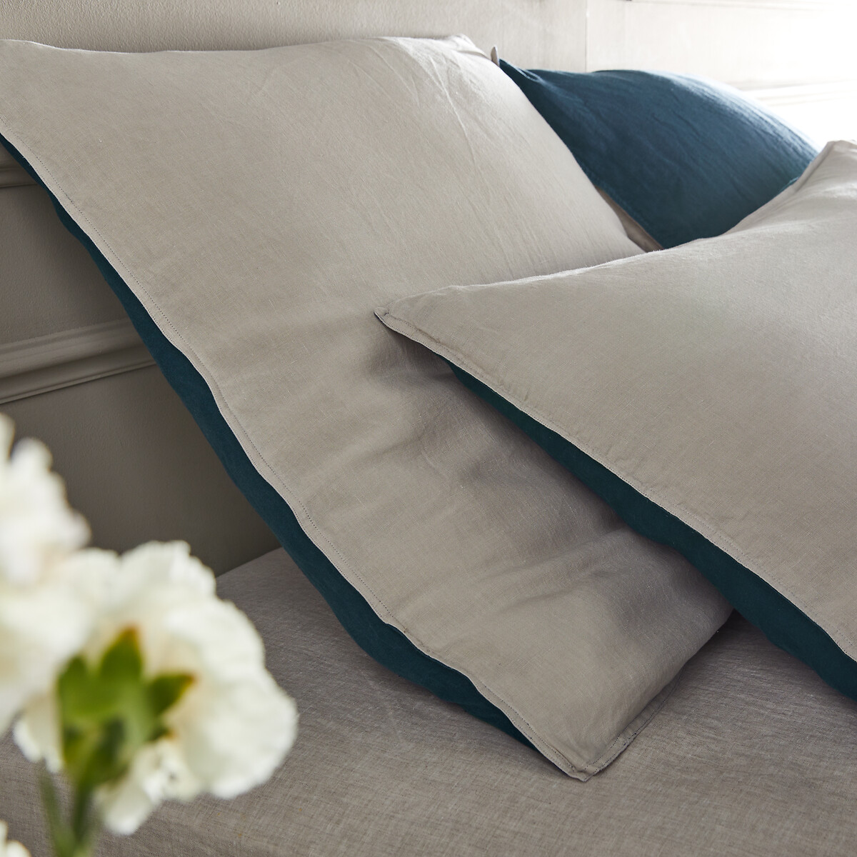 Elina Washed Linen Duvet Cover natural/blue marl, AM.PM