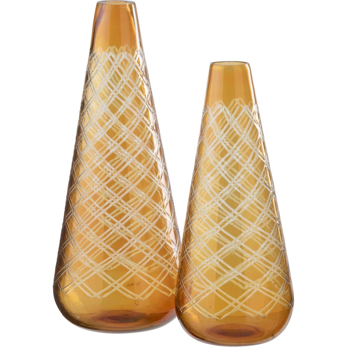 Vase en verre à motif graphique doré, RECOLLECTION