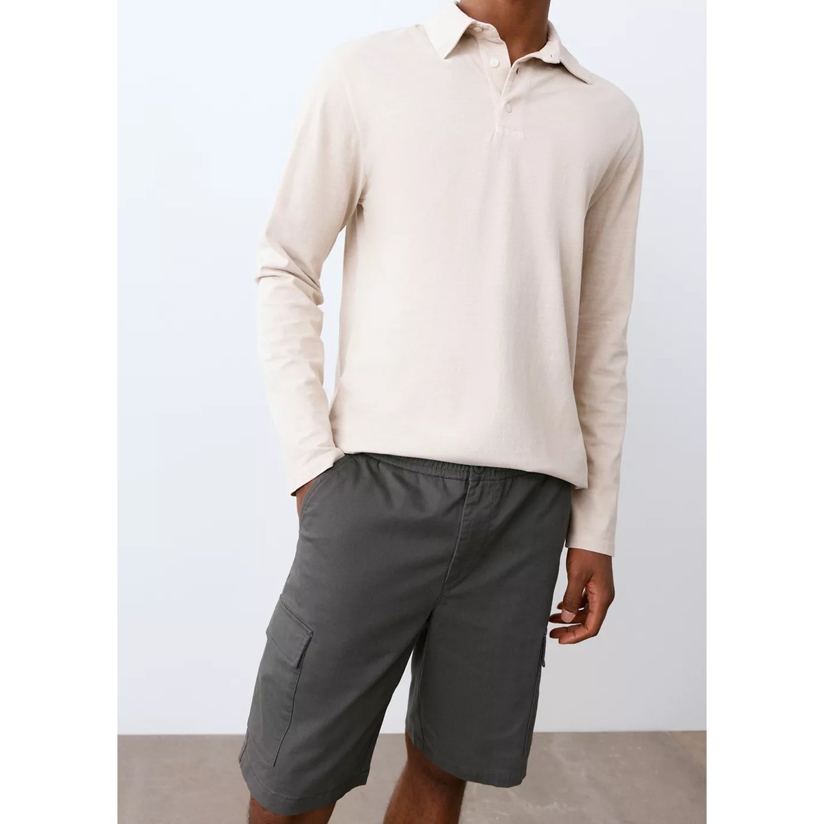 Bermuda coton cargo gris anthracite, MANGO TEEN