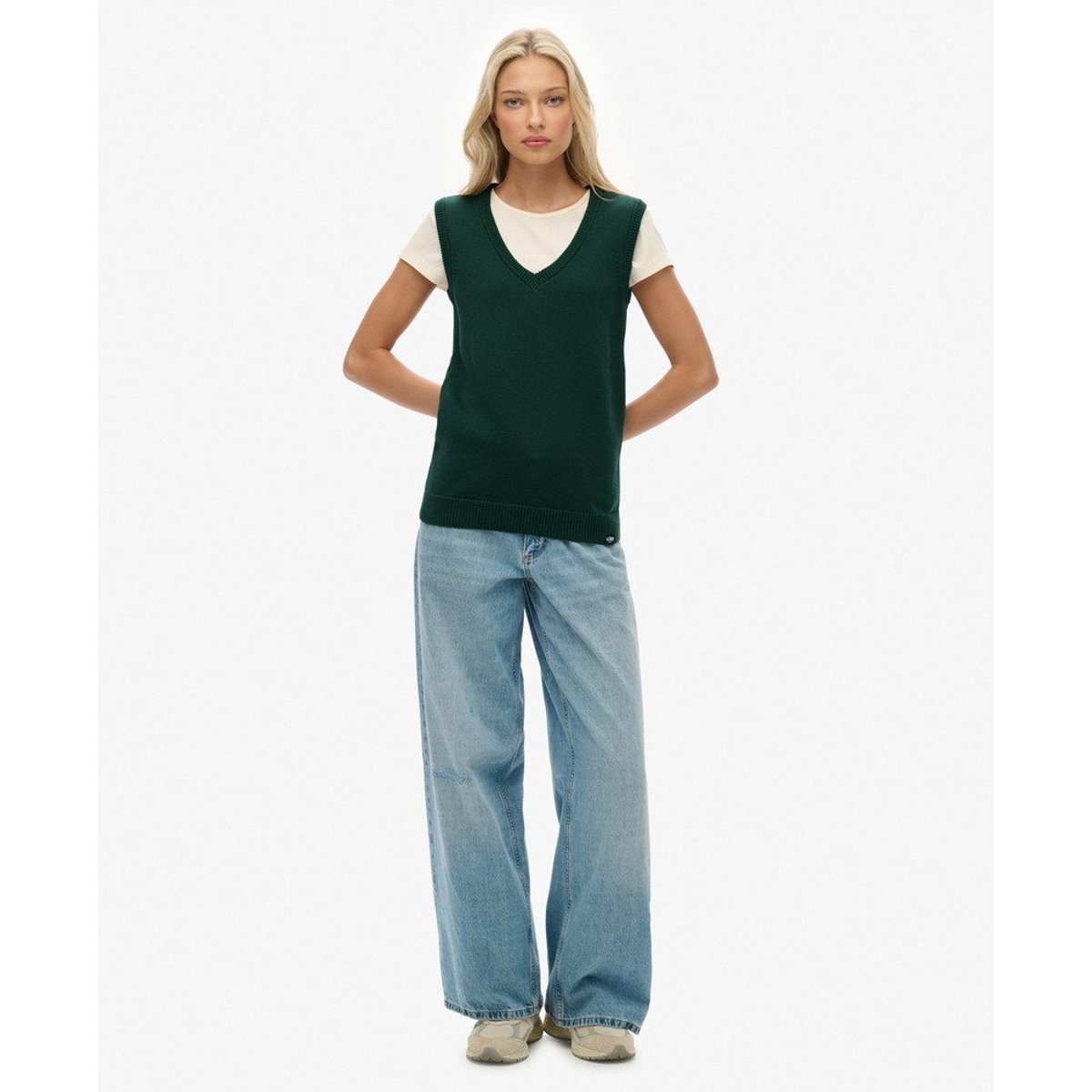 Débardeur en Maille Athletic Essentials vert émail, SUPERDRY