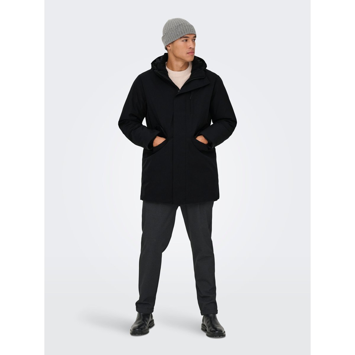 Parka Longue noire - black, ONLY & SONS