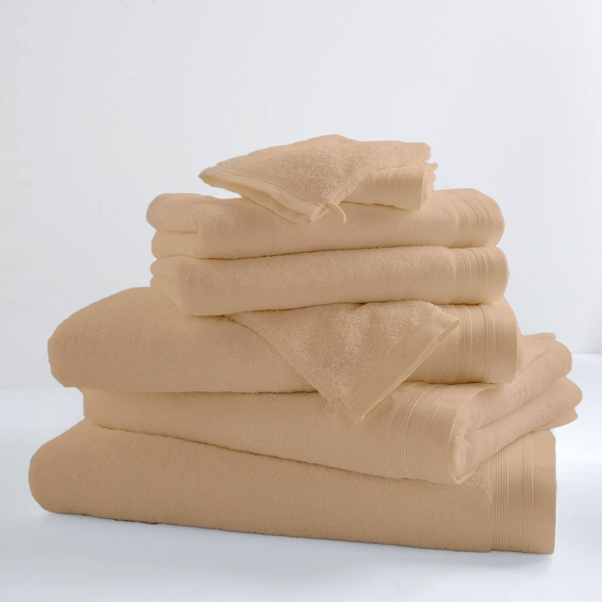 Lot de 2 Serviettes Invités Unies et Colorées muscade, TRADILINGE
