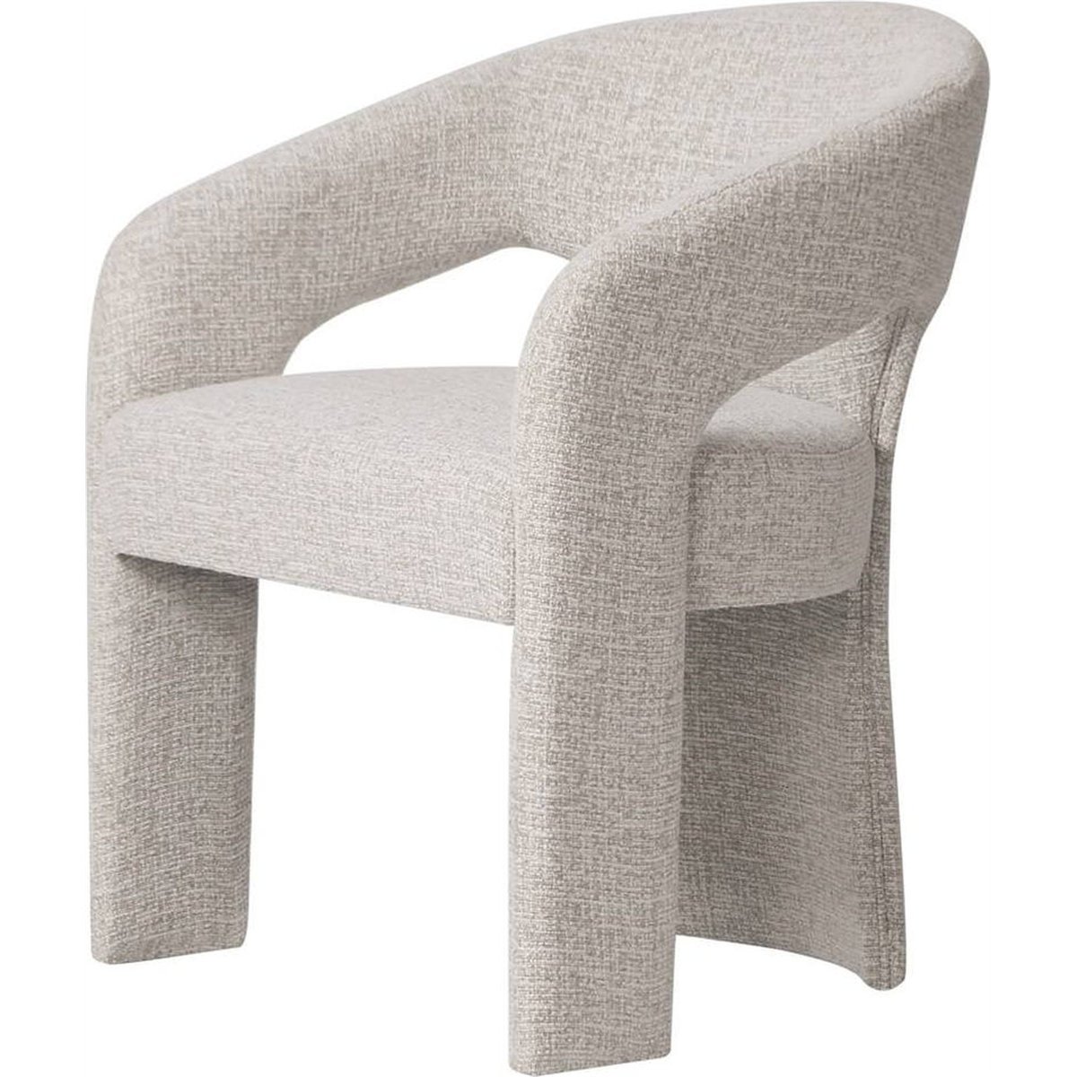 Chaise rembourrée arrondie collection NAURINE beige et crème, RECOLLECTION