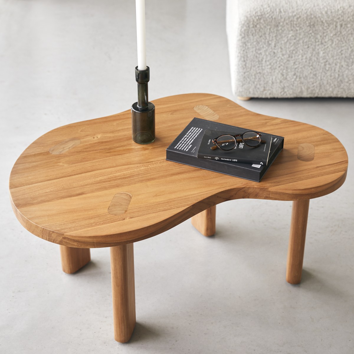 Table basse en Teck massif, LOTHAIRE naturel, TIKAMOON