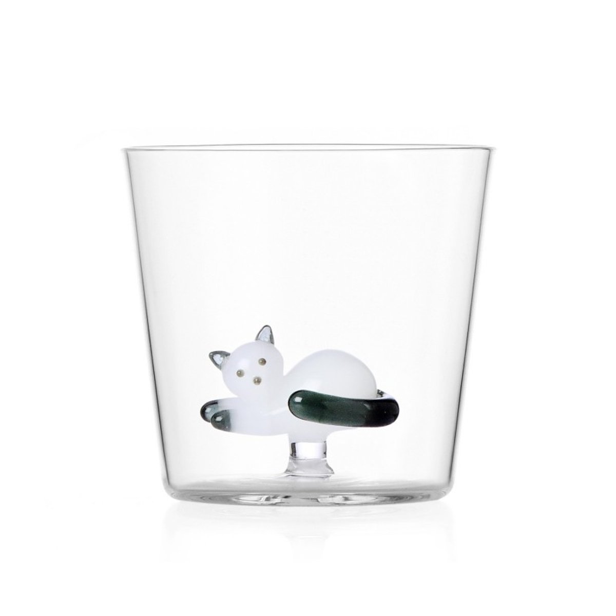 Verre à eau chat TABBY CAT Smoke Tail gris, ICHENDORF