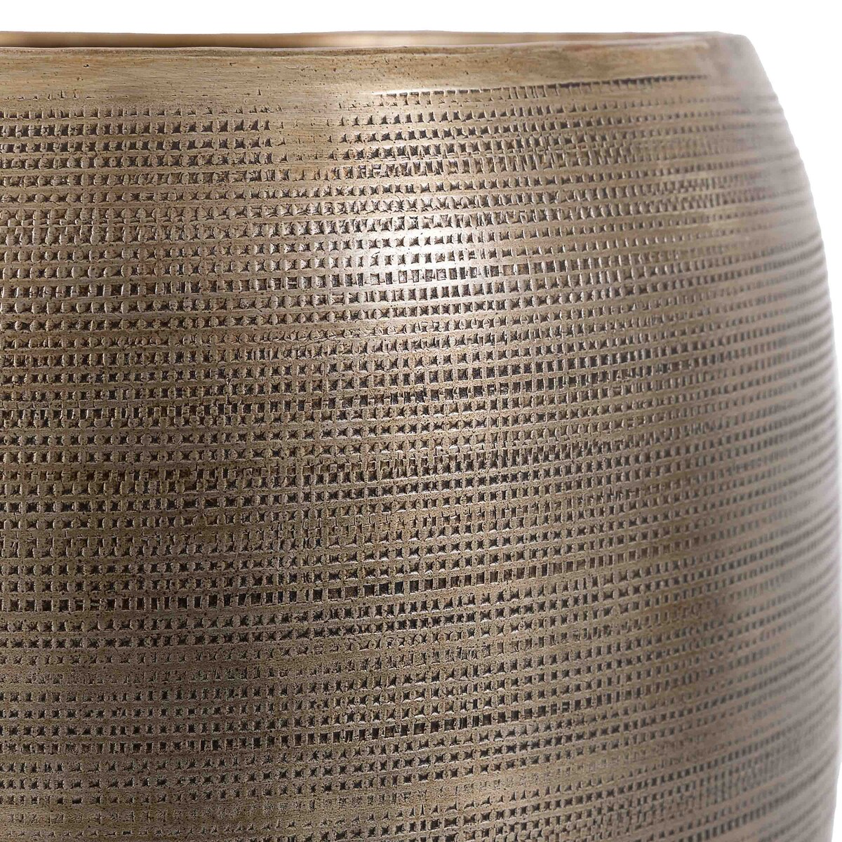 Set of 2 Textured Metal Planters brass, ÉDITÉ