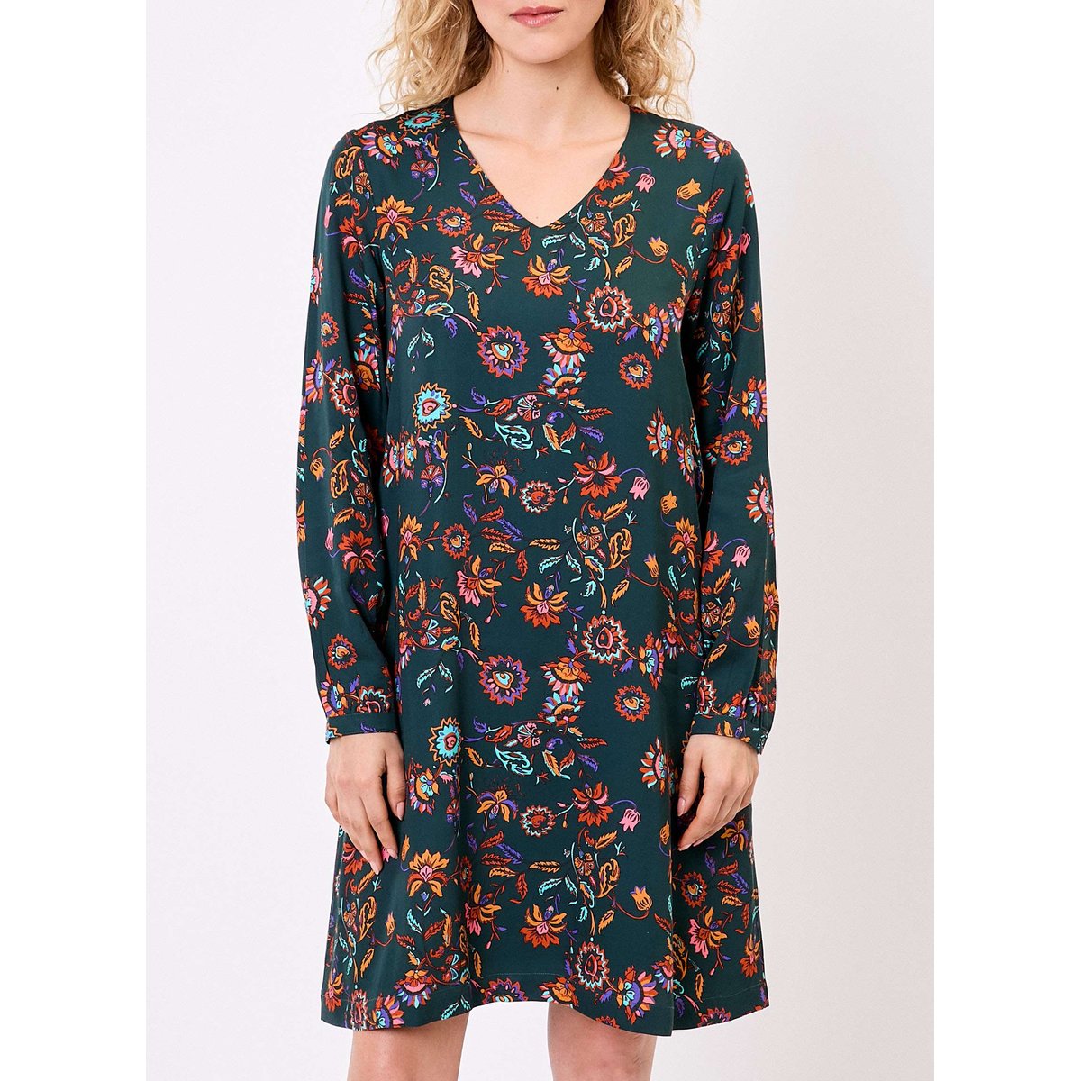 Robe fluide évasée NOEMIE vert forêt, LA FIANCÉE