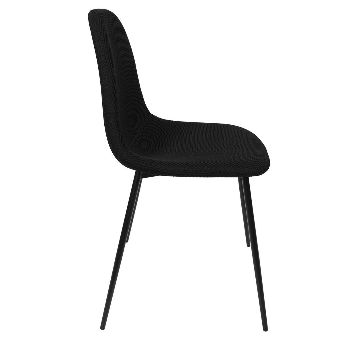 Lot de 4 chaises avec tissu texturé ATOME noir, TOILINUX
