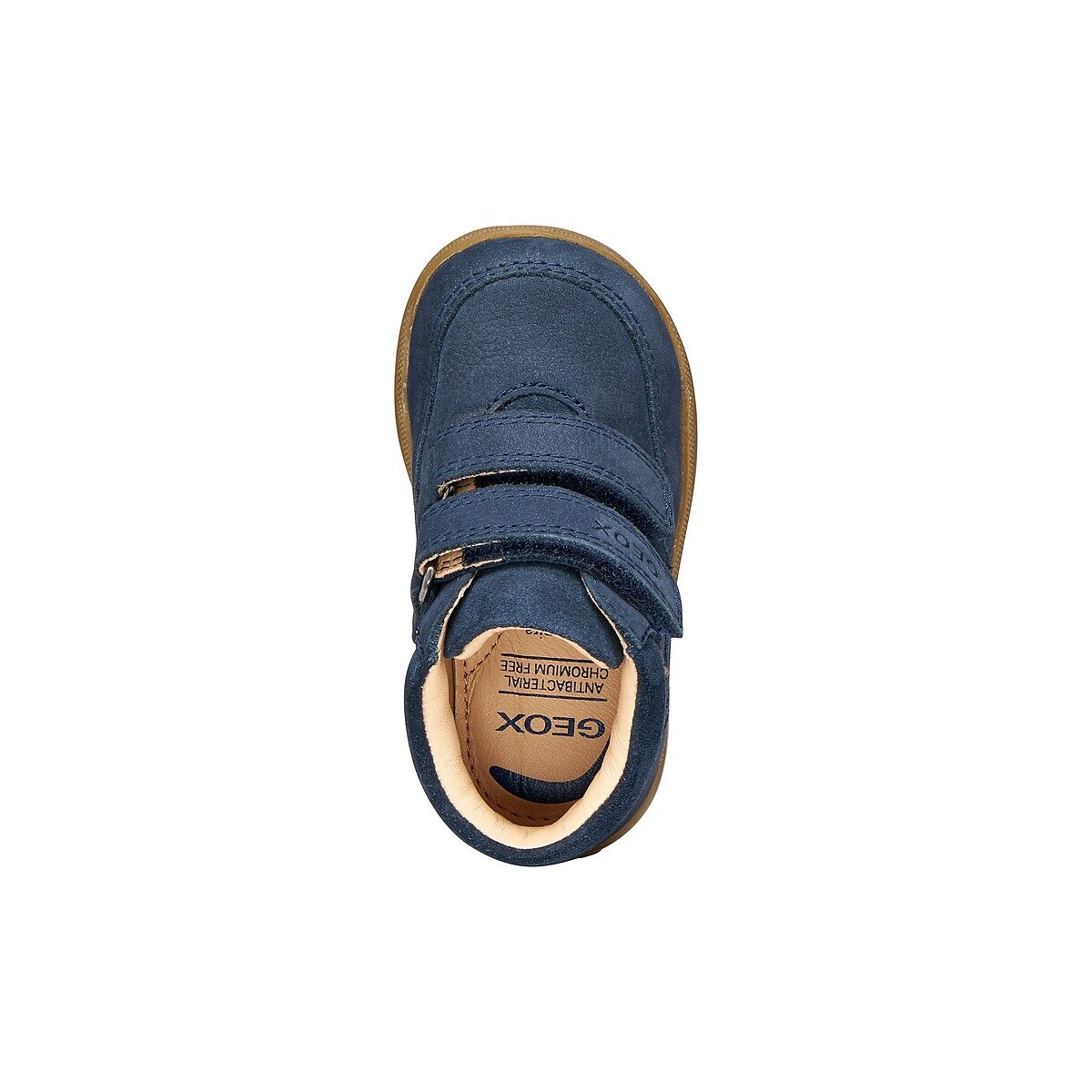Zapatillas primeros pasos, en piel con cierre de velcro, MACCHIA azul marino, GEOX