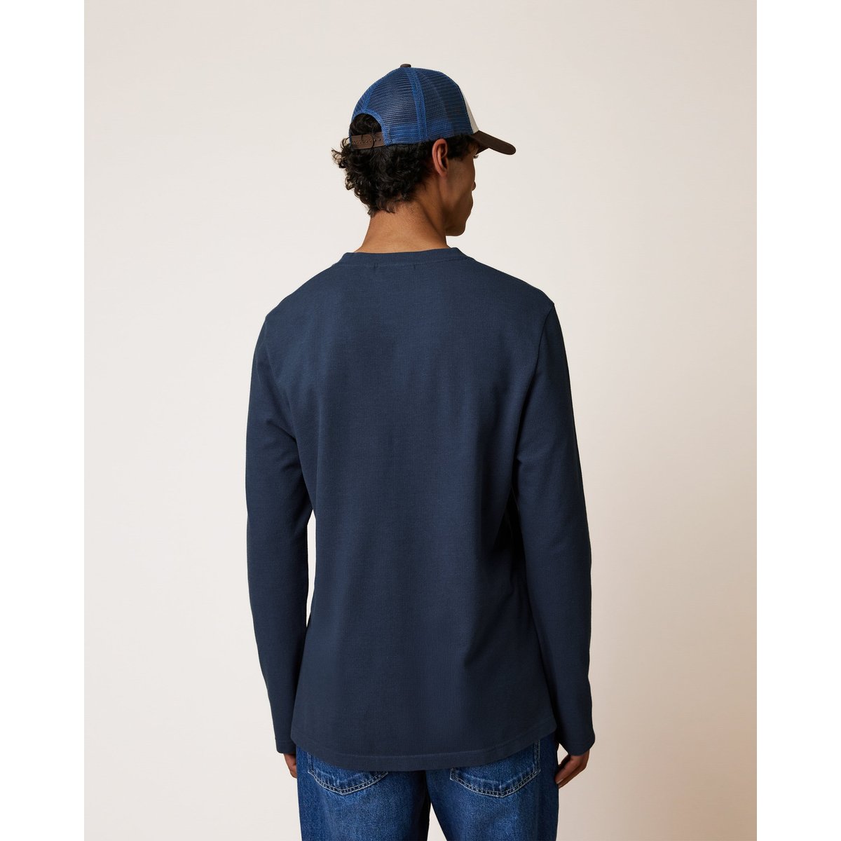 T-shirt en maille bleu marine et bleu, FAGUO