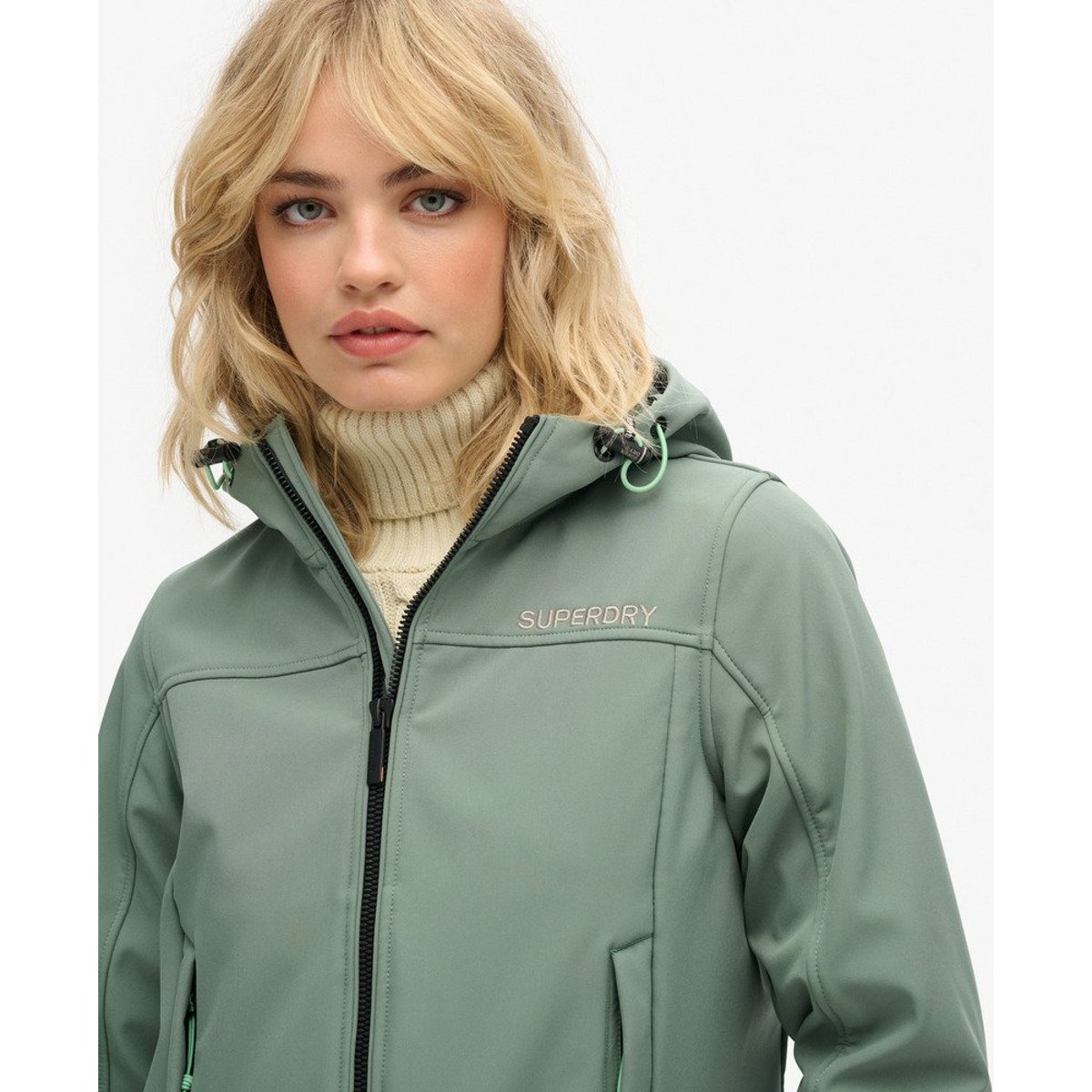 Veste à capuche Softshell Trekker kaki laurier, SUPERDRY