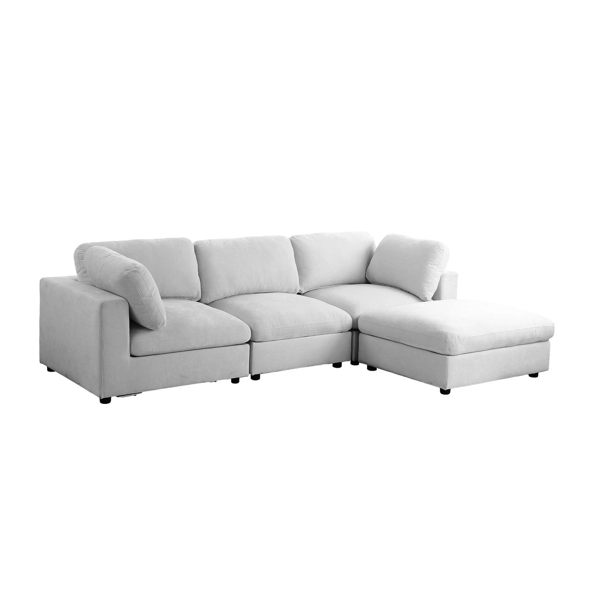 Canapé d'angle modulable tissu  MIZAR gris, BAÏTA