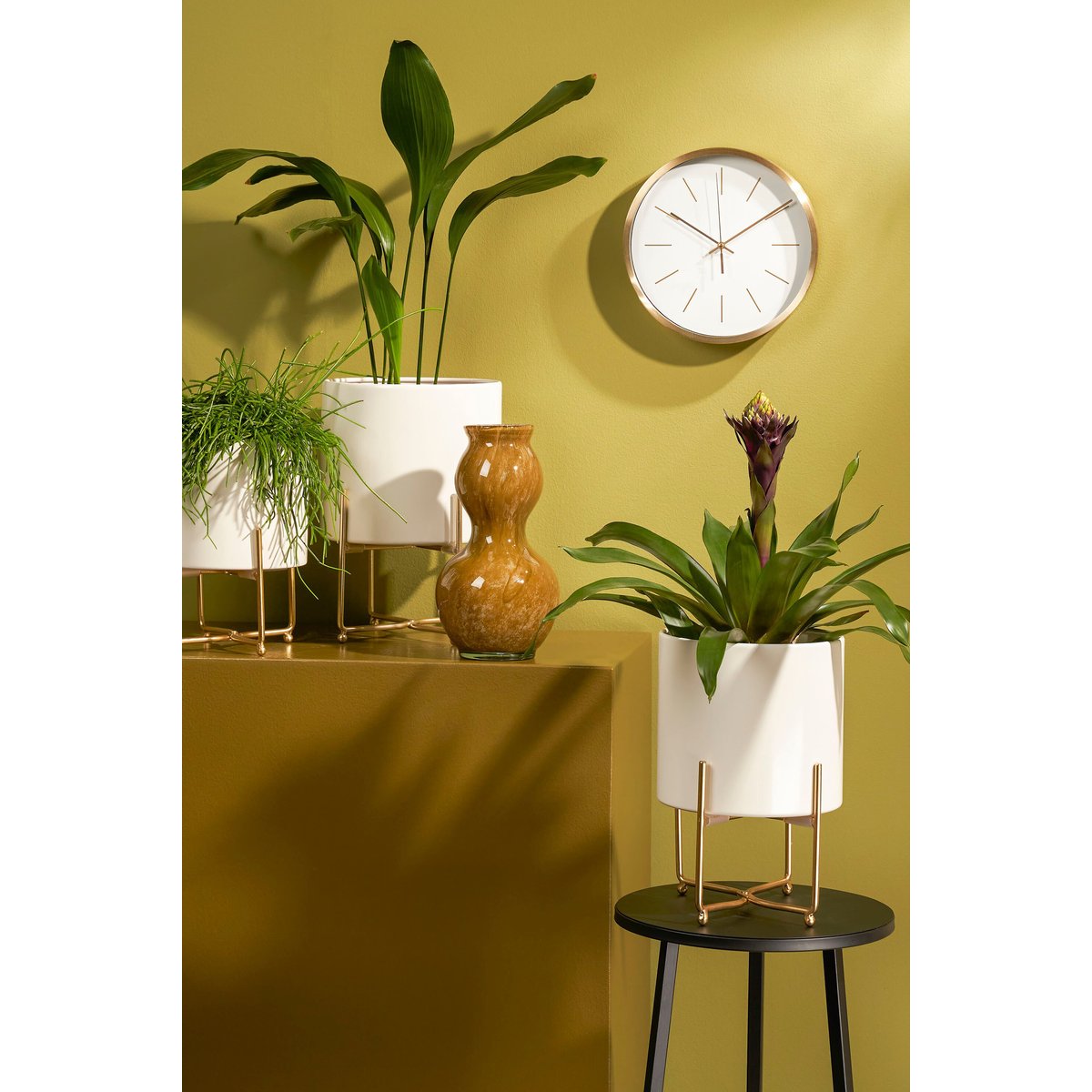 Ensemble de support de plante ARIES blanc, MICA DECORATIONS
