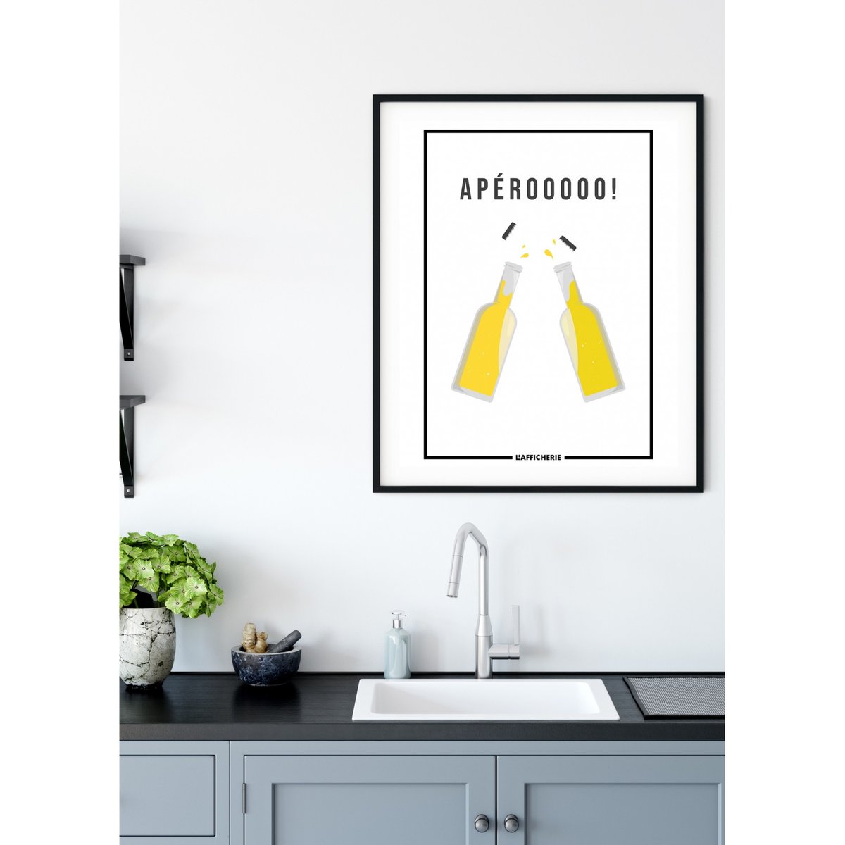 Affiche 'Apérooooo' blanc, L'AFFICHERIE