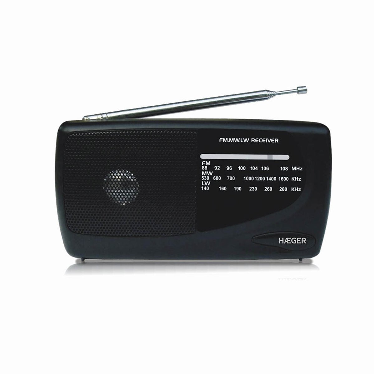 Rádio portátil Handy-Triband, HAEGER preto , HAEGER
