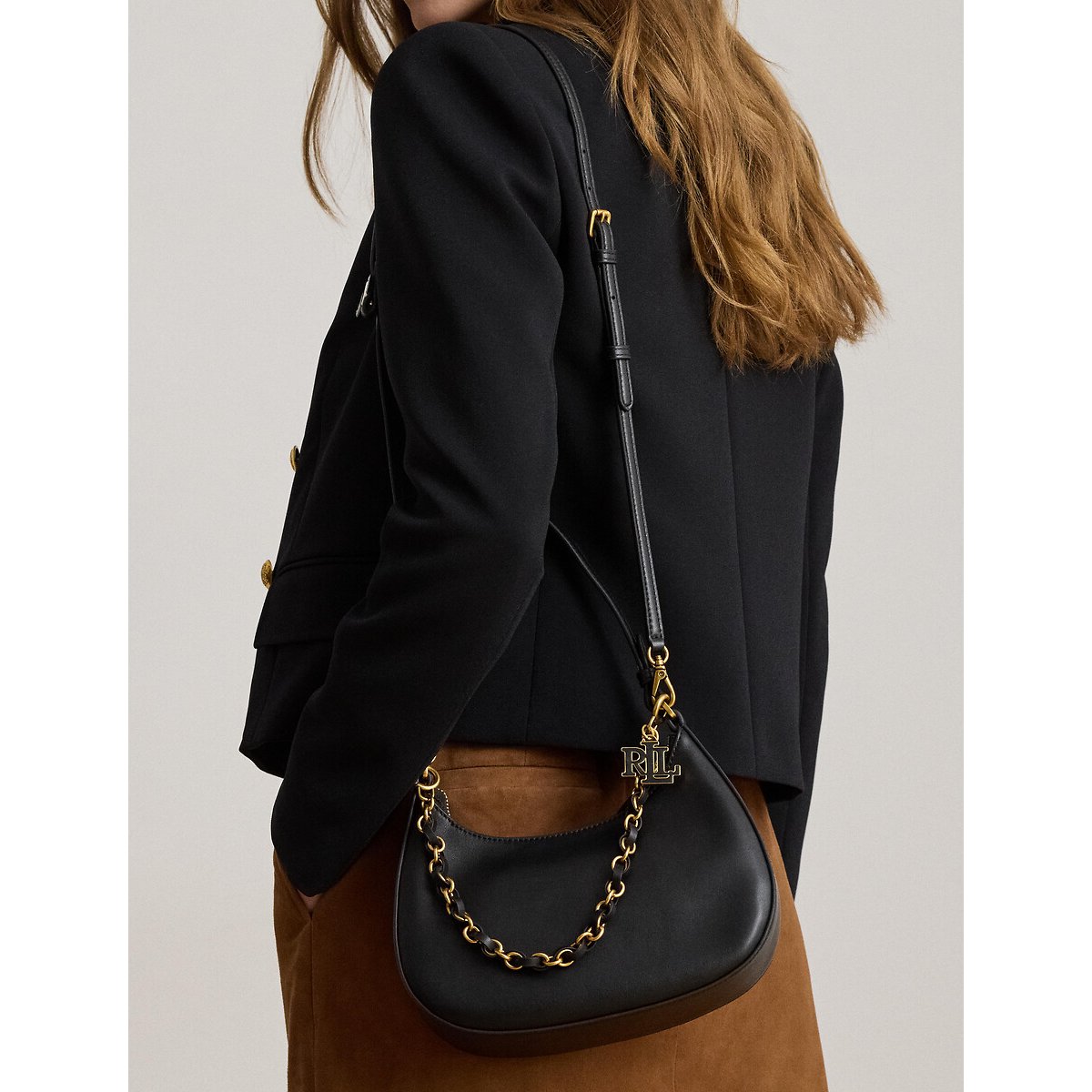 Sac porté épaule en cuir, MARCY noir, LAUREN RALPH LAUREN