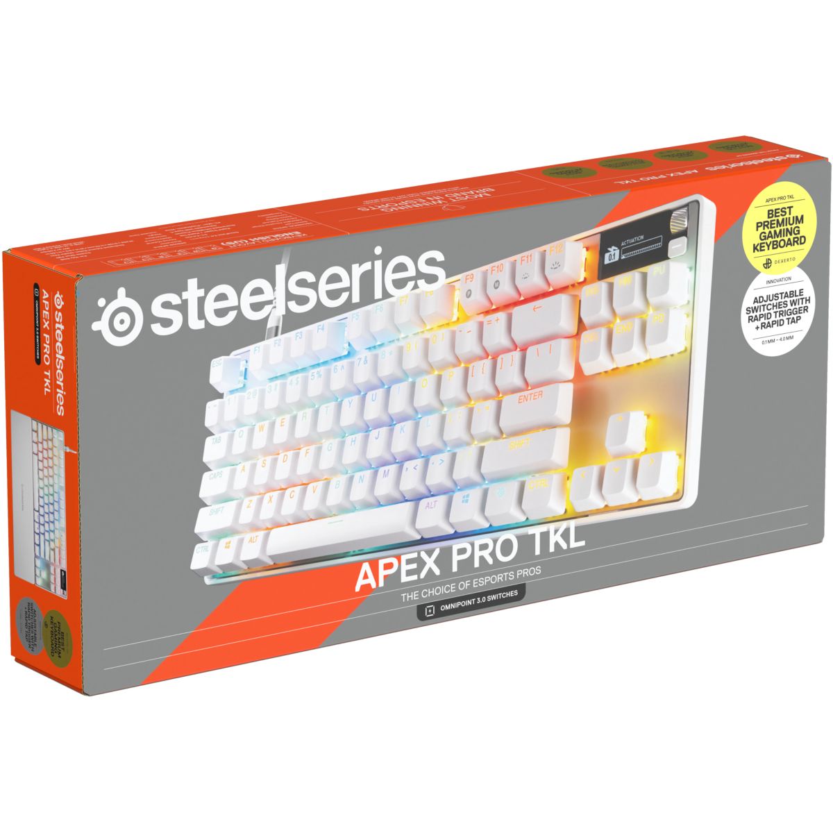 Clavier gamer Apex Pro TKL Gen 3 FR Blanc couleur unique, STEELSERIES
