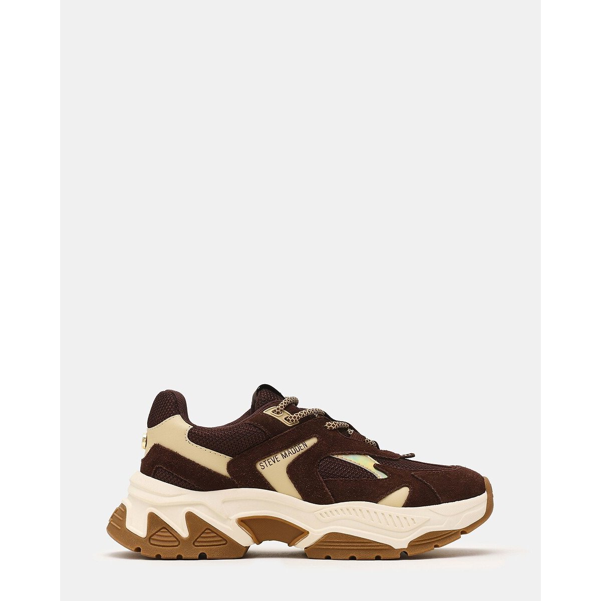 Sapatilhas multimatérias, AMPLE castanho/dourado, STEVE MADDEN