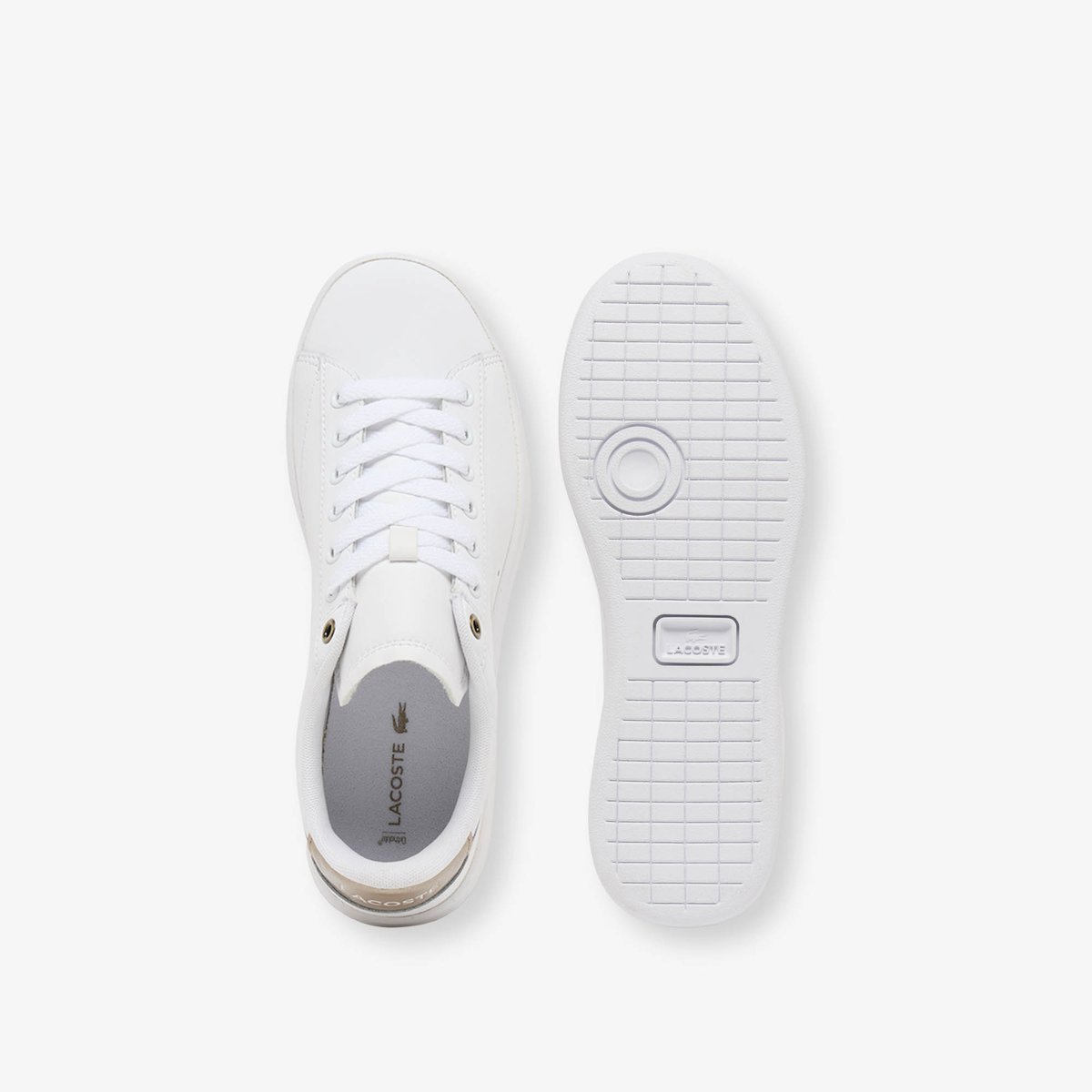 Sneakers Carnaby Set femme en cuir blanc-alm, LACOSTE