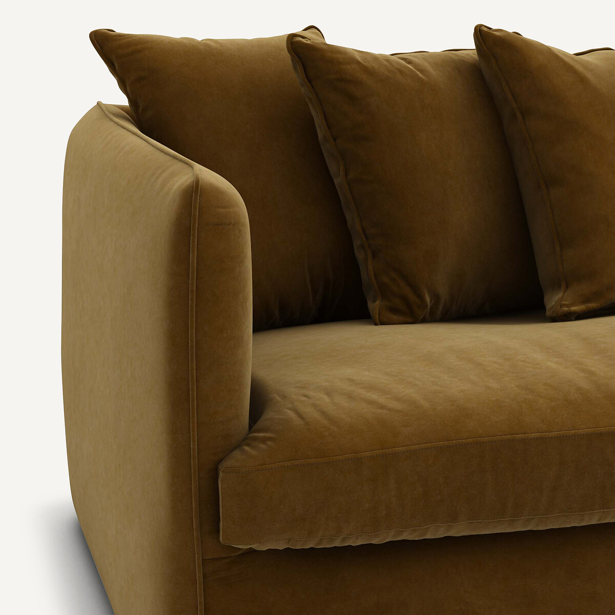 Canapé 3, 4 ou 5 places, en velours, Neo Chiquito bronze, AM.PM