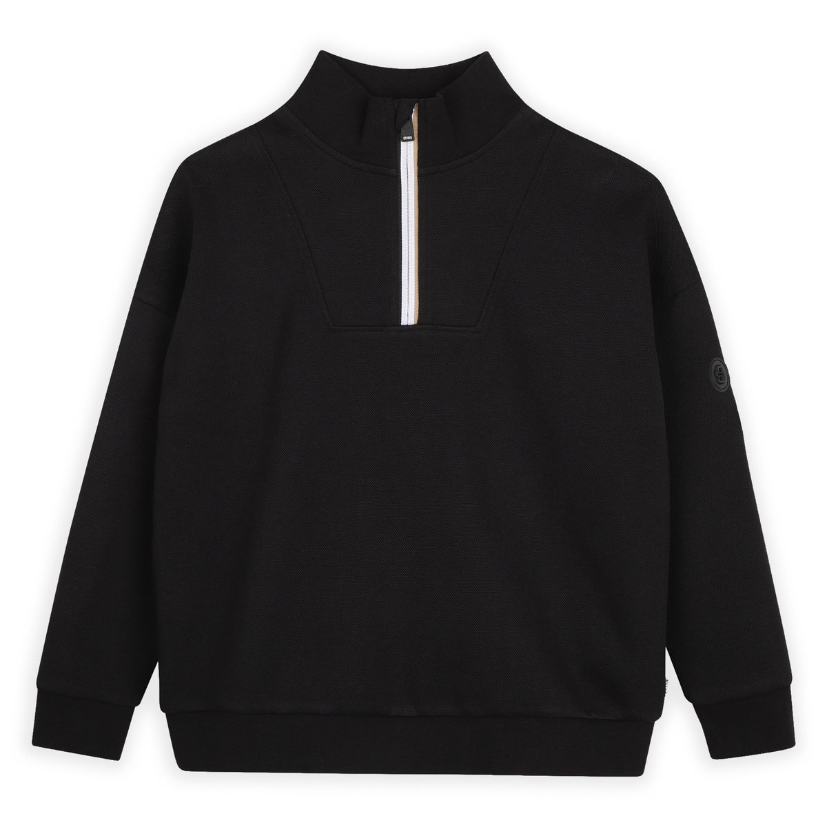 Sweat-shirt demi zip black, BOSS KIDSWEAR