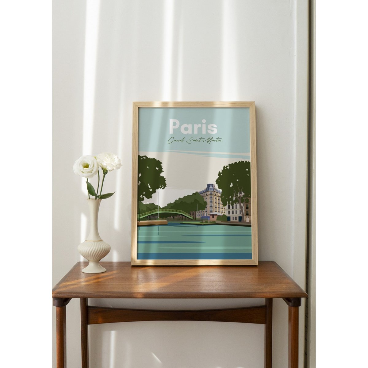 Affiche ville Paris - Canal Saint-Martin blanc, L'AFFICHERIE