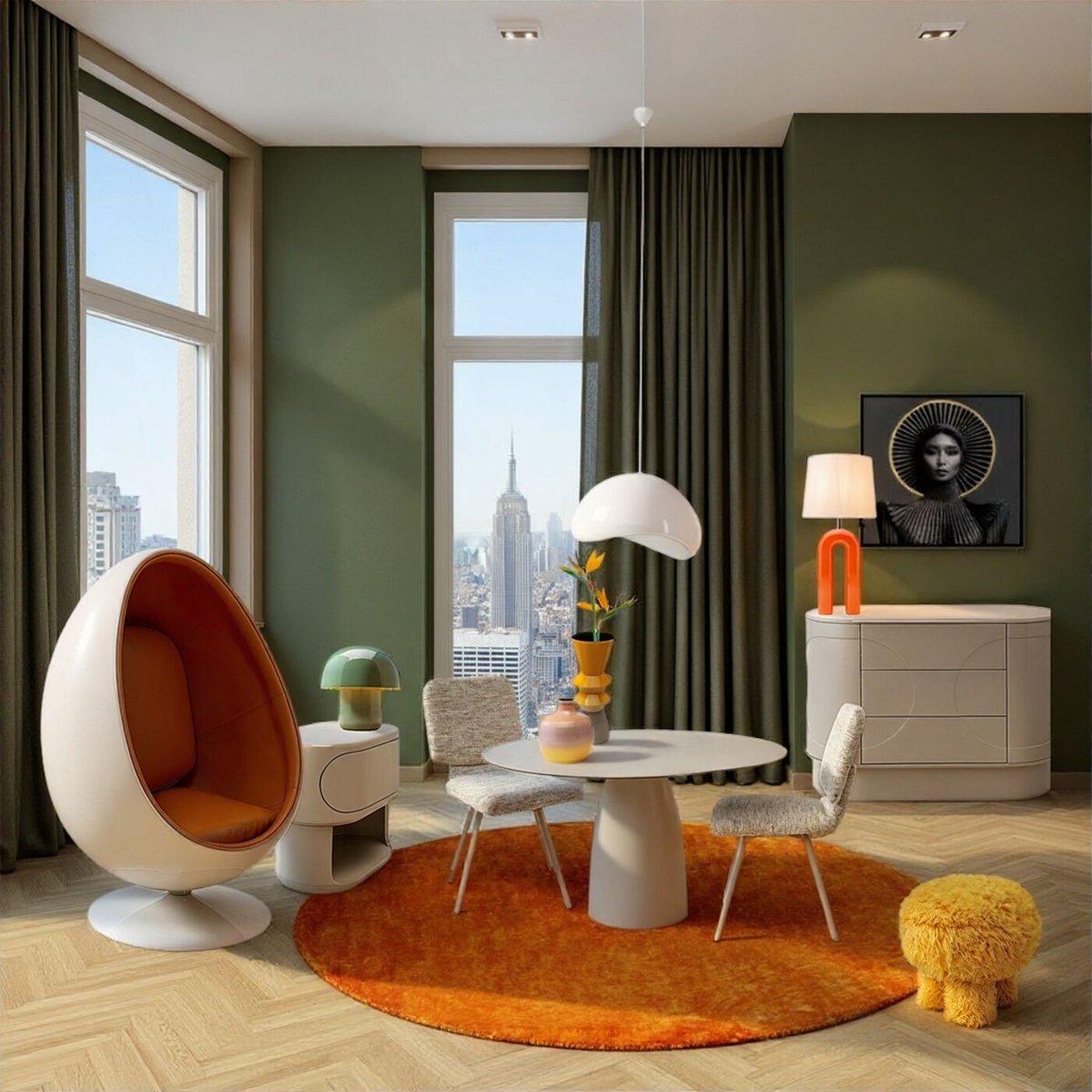 Table ovale en verre et acier, TERRY marron, KARE DESIGN