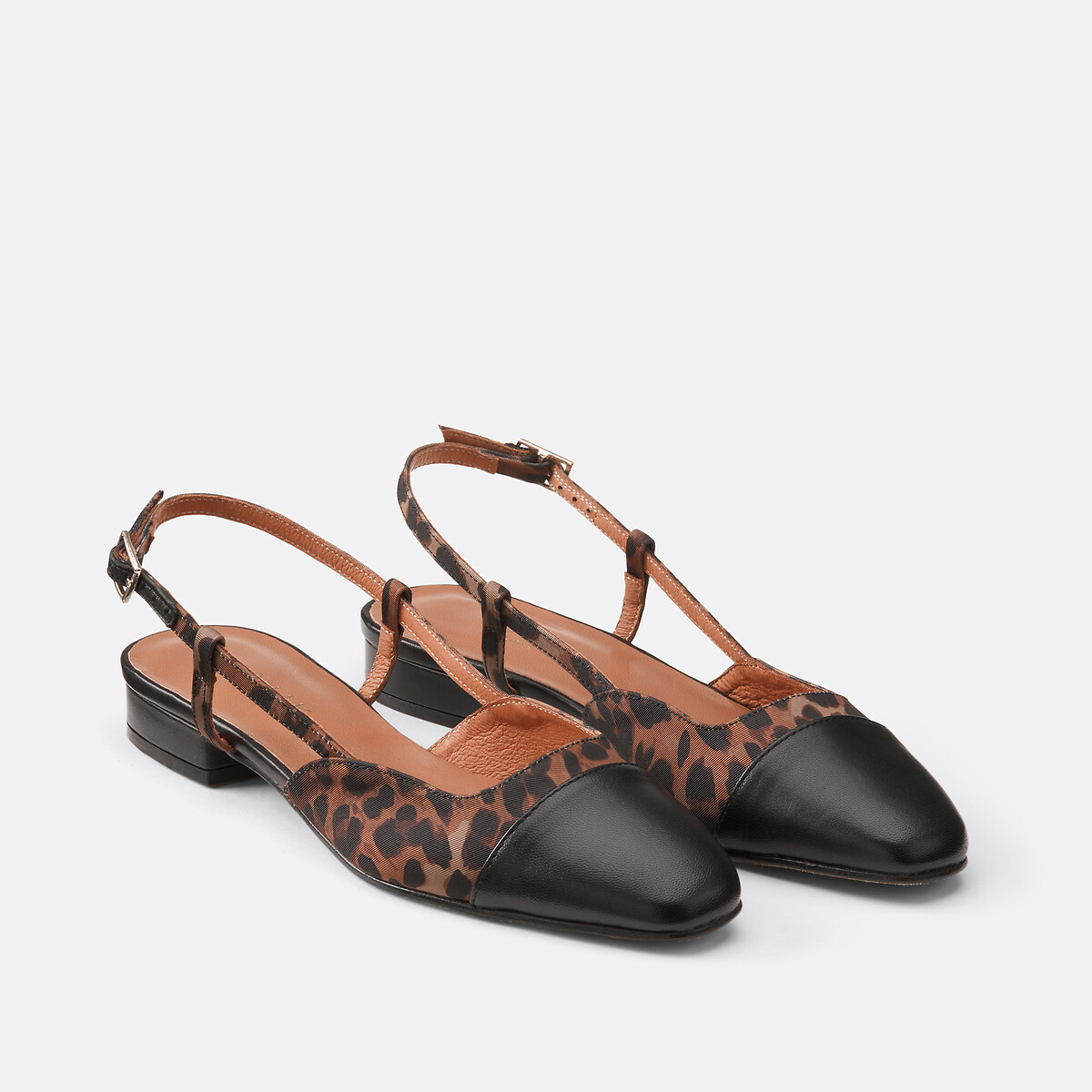 Ballerines slingback en cuir Dhapou léopard, JONAK