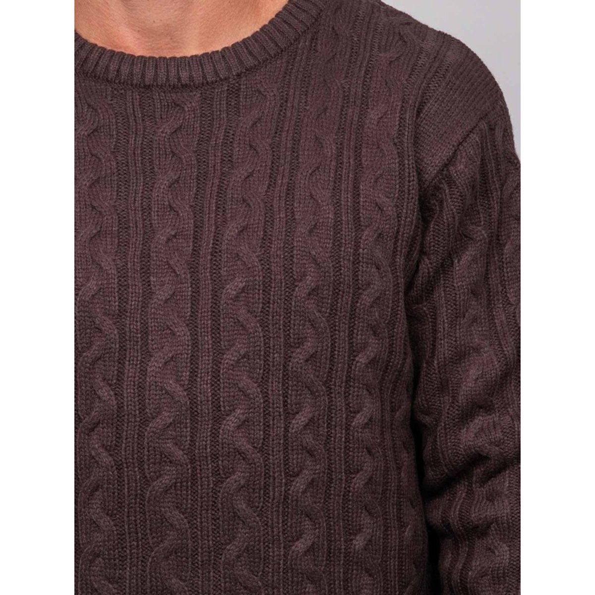 Pull Torsadé Col Rond Lalor marron, RITCHIE