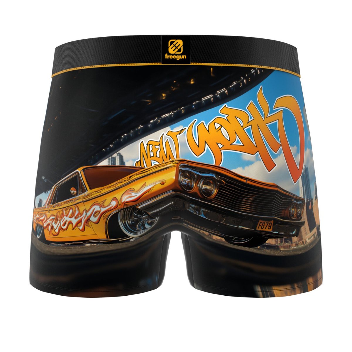 Lot De 3 Boxers Microfibre jaune/orange/rouge/bleu, FREEGUN