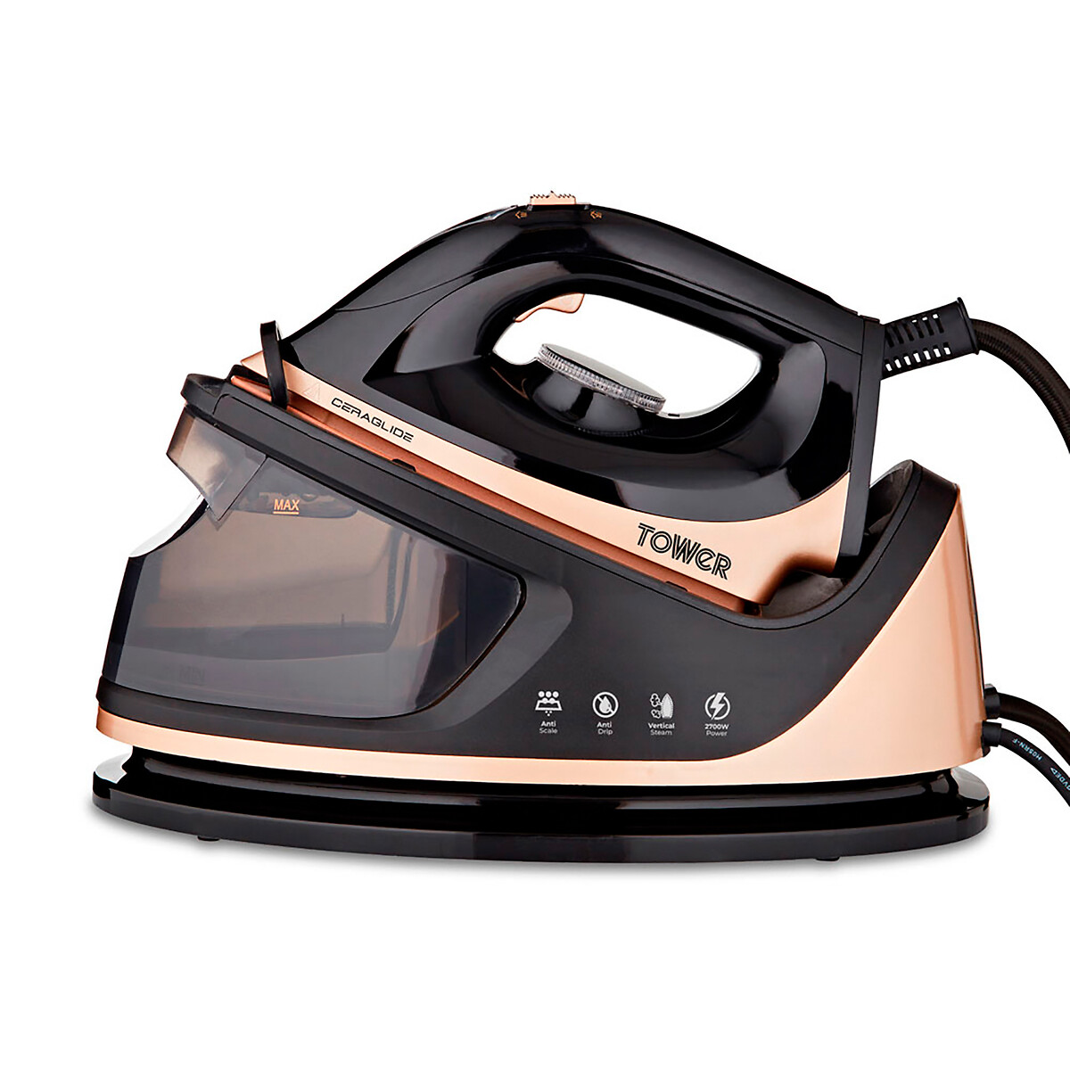 CeraGlide 2700W Steam Generator Iron - T22023 gold-coloured, TOWER