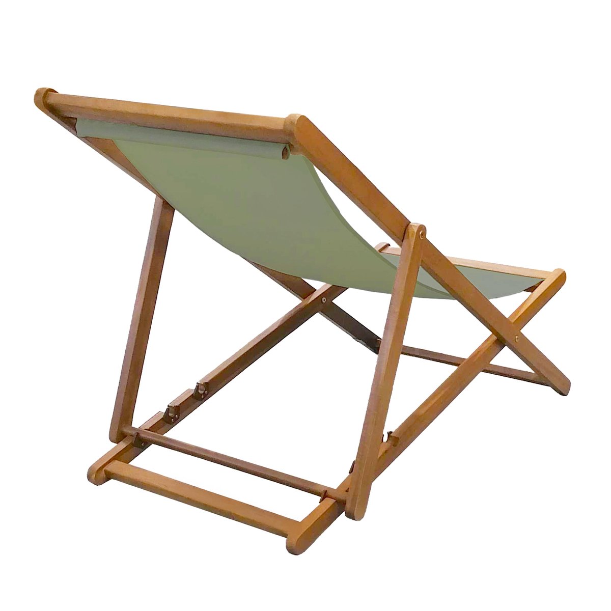 Lot de 2 chiliennes en acacia FSC 100% inclinables 3 positions, HOULGATE vert kaki, OVIALA
