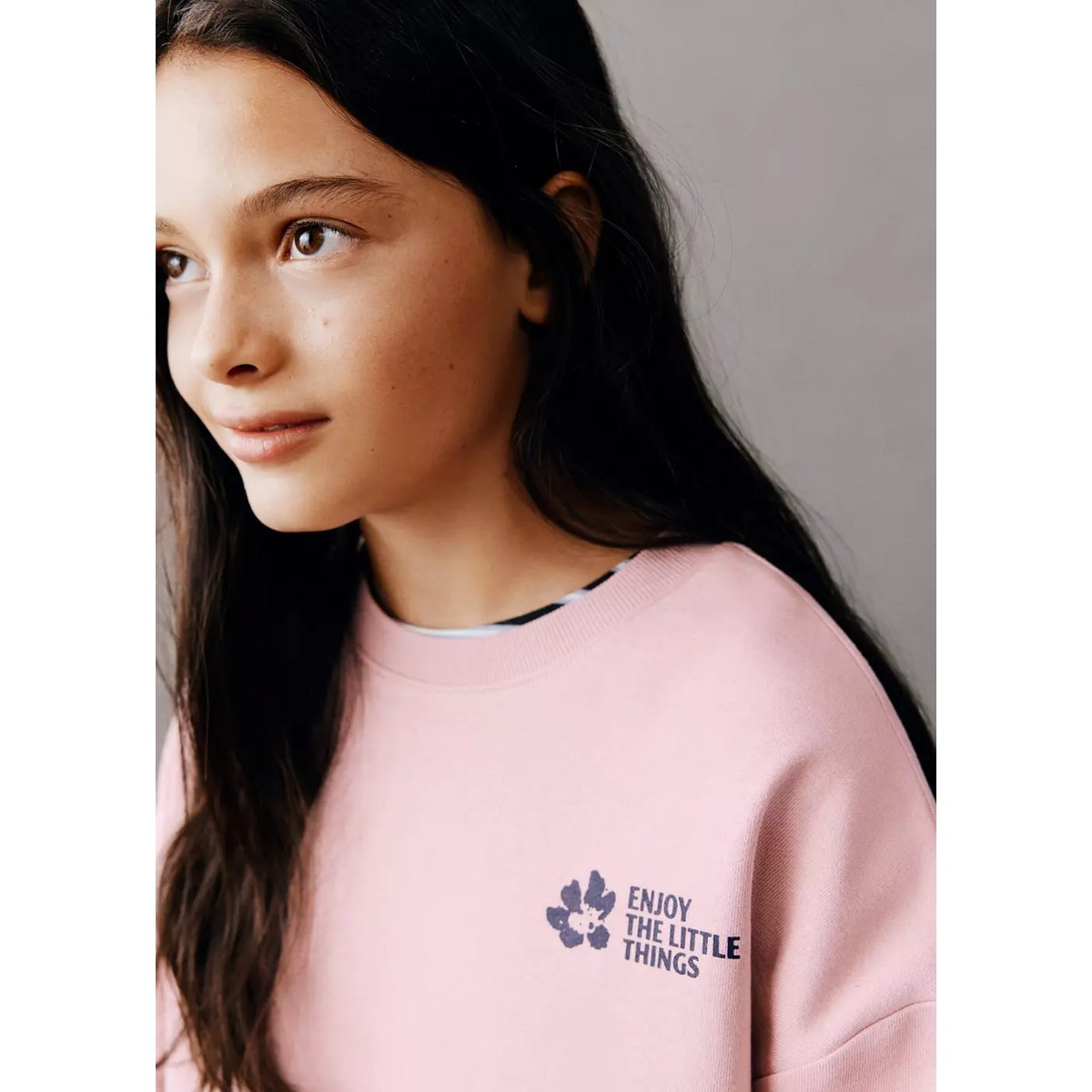 Sweat en coton 100 % imprimé rose, MANGO KIDS
