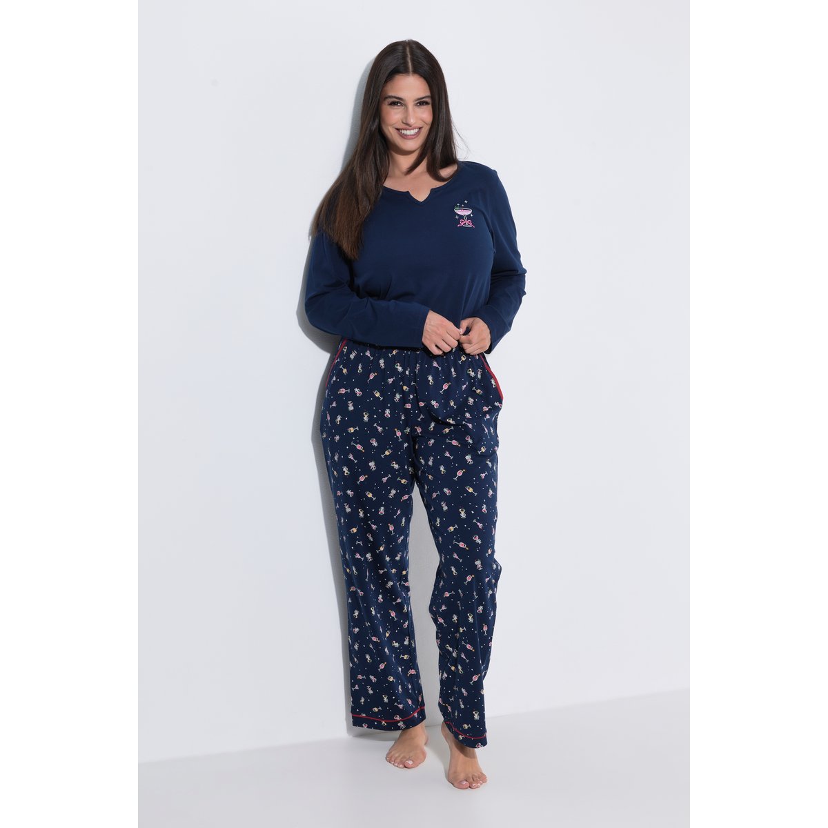 Pyjama motif cocktails bleu nuit, ULLA POPKEN