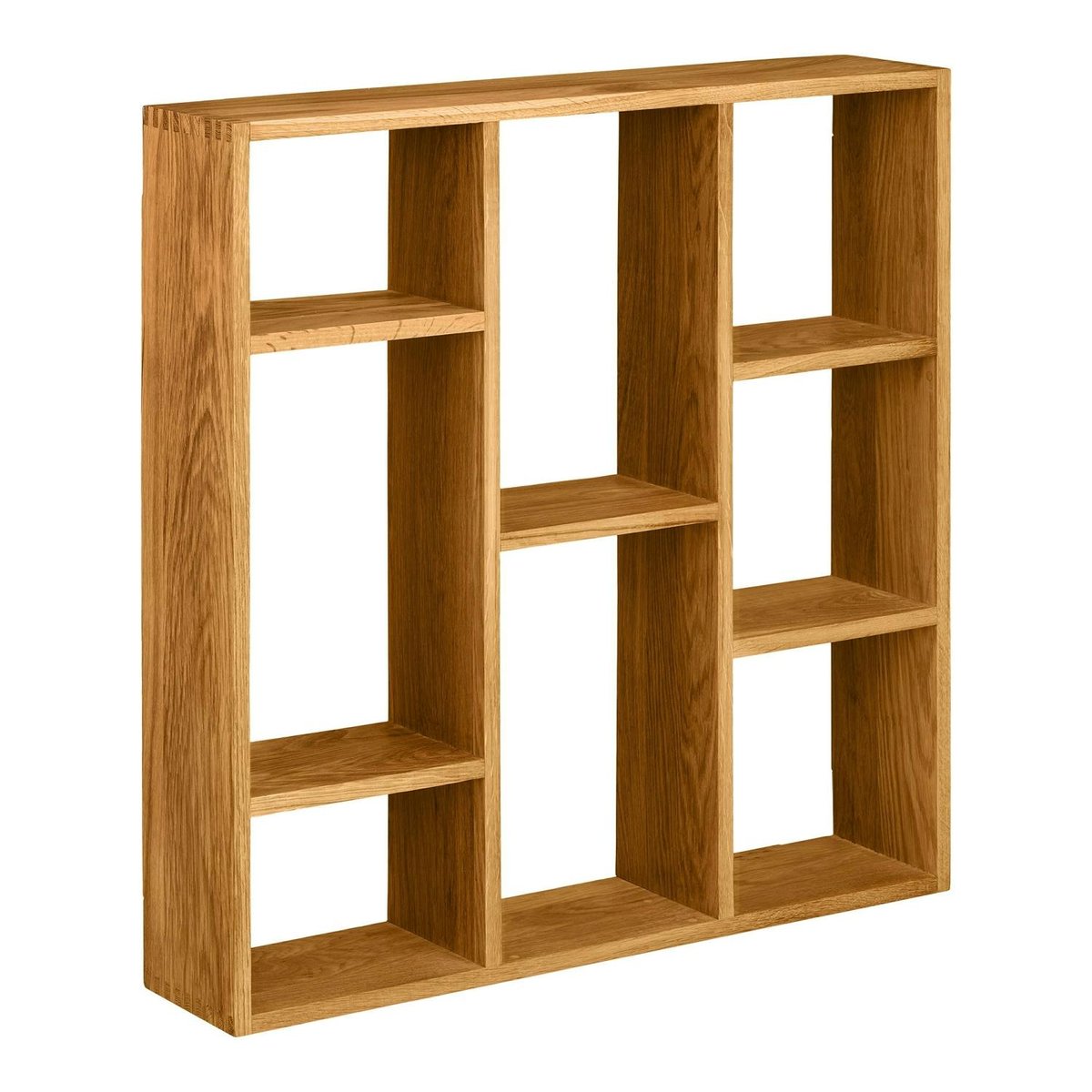 Etagère murale décorative en bois de chêne clair 8 niches VARDE bois naturel, PIER IMPORT