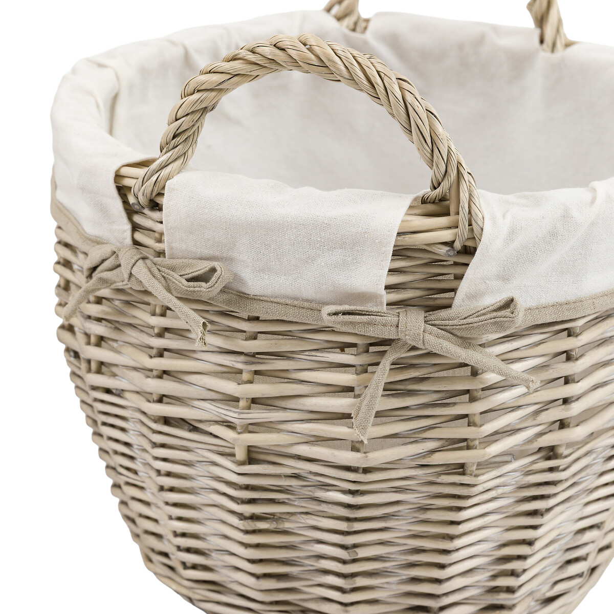 Set of 3 Aro Round Lined Baskets in Natural brown              , ÉDITÉ