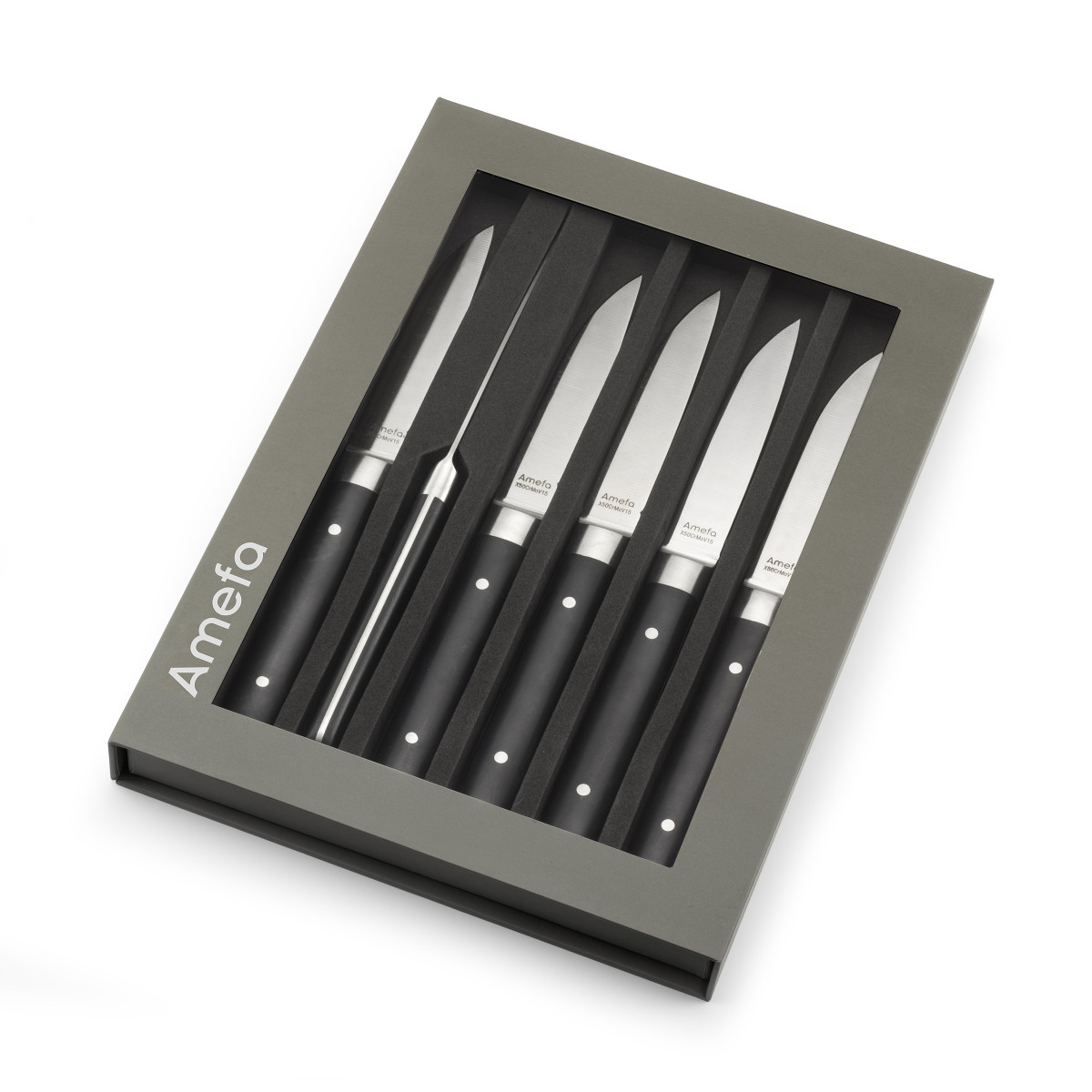 Coffret 6 couteaux steak - FUSION noir, AMEFA