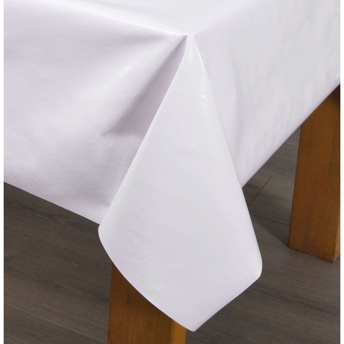 Nappe en toile cirée rectangulaire grand format uni JOYS blanc, TOILINUX
