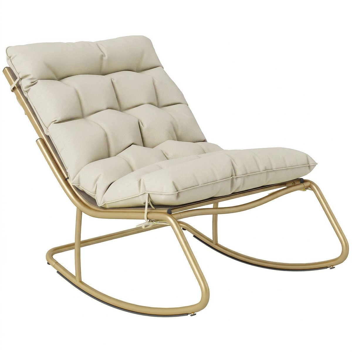Fauteuil à bascule Acier Beige Kaki beige kaki, jaune, OUTSUNNY