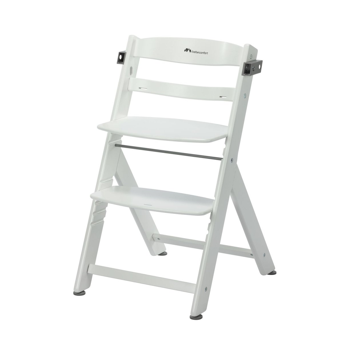 Chaise Haute Bébé En Bois Avec Coussin Timba white, BEBECONFORT