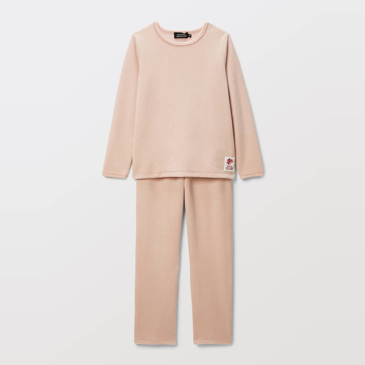 Pyjama velours côtelé manches longues uni contient du coton bisque, MONOPRIX