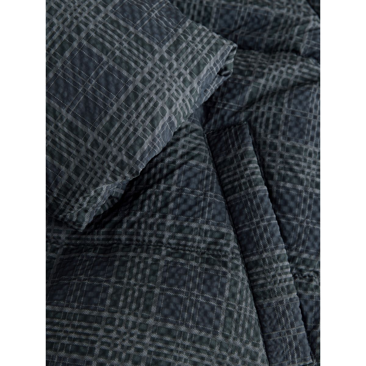 Manteau rembourré court à manches amovibles bleu marine à carreaux, NEXT