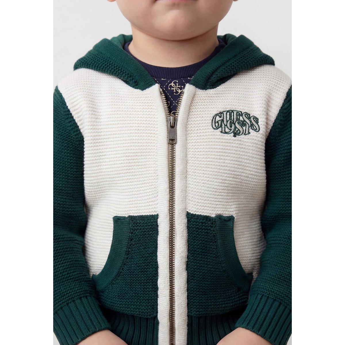 Sweat À Capuche Avec Logo Brodé vert multi, GUESS KIDS
