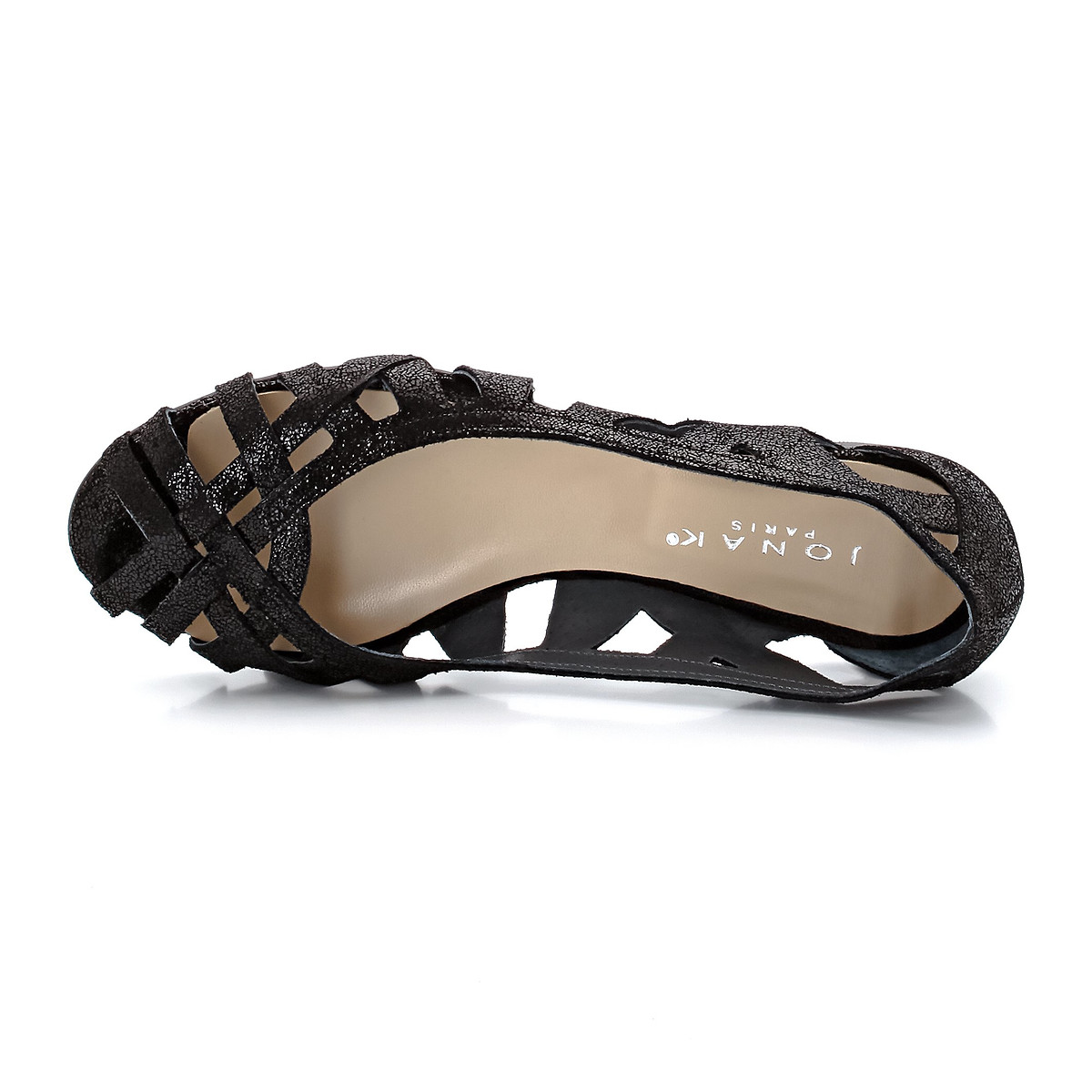 Deray Openwork Ballet Flats in Leather black, JONAK