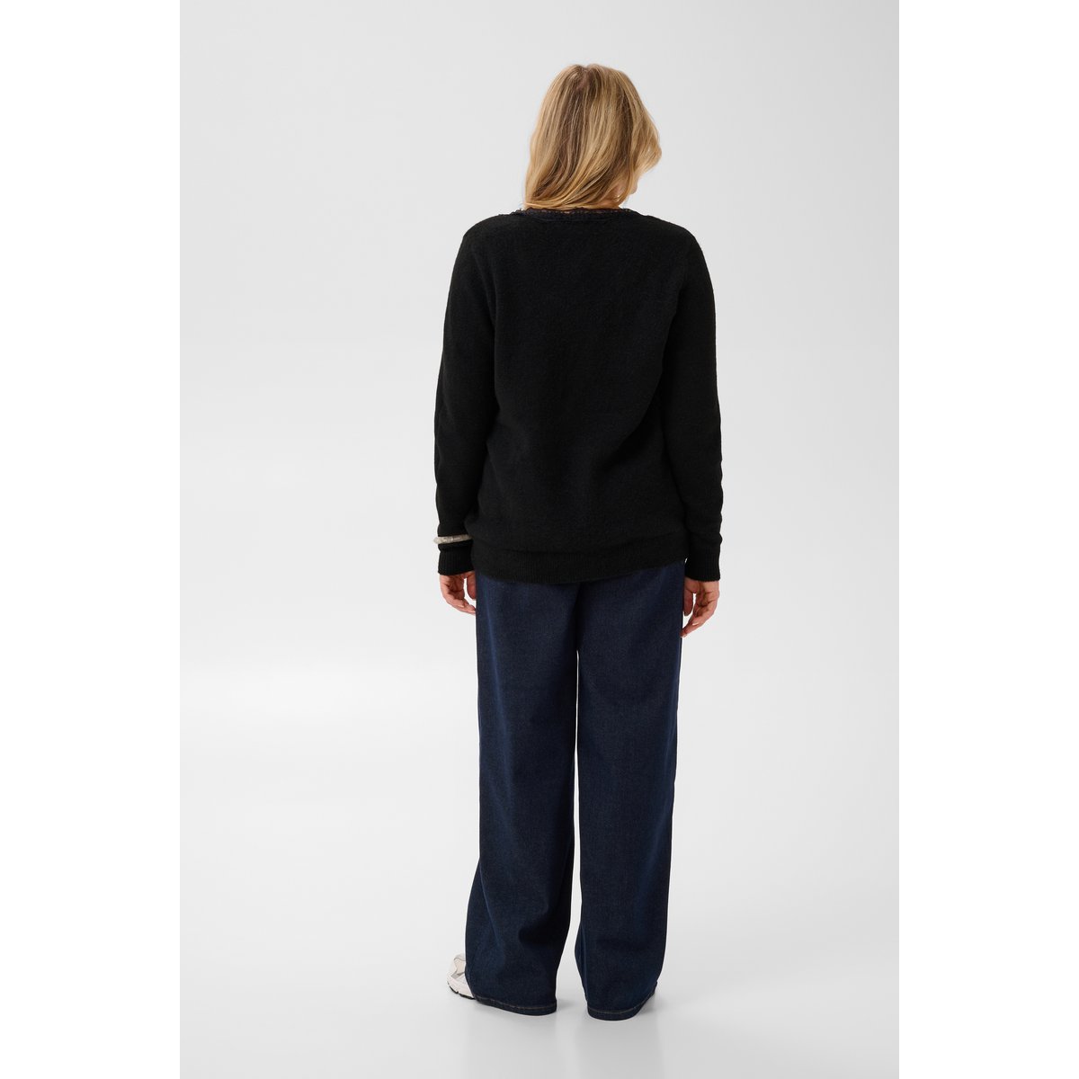 Pullover tricoté noir meteorite, KAFFE CURVE
