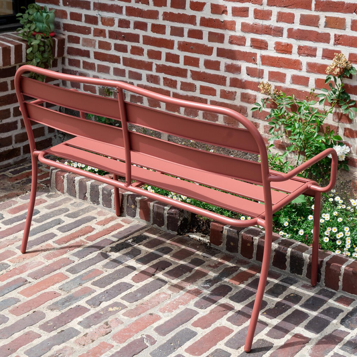 Banc de jardin en aluminium 118cm Framboise SOHA framboise, WILSA GARDEN