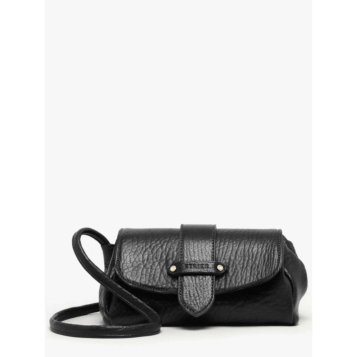 Sac bandoulière S Agnes cuir noir, ETRIER