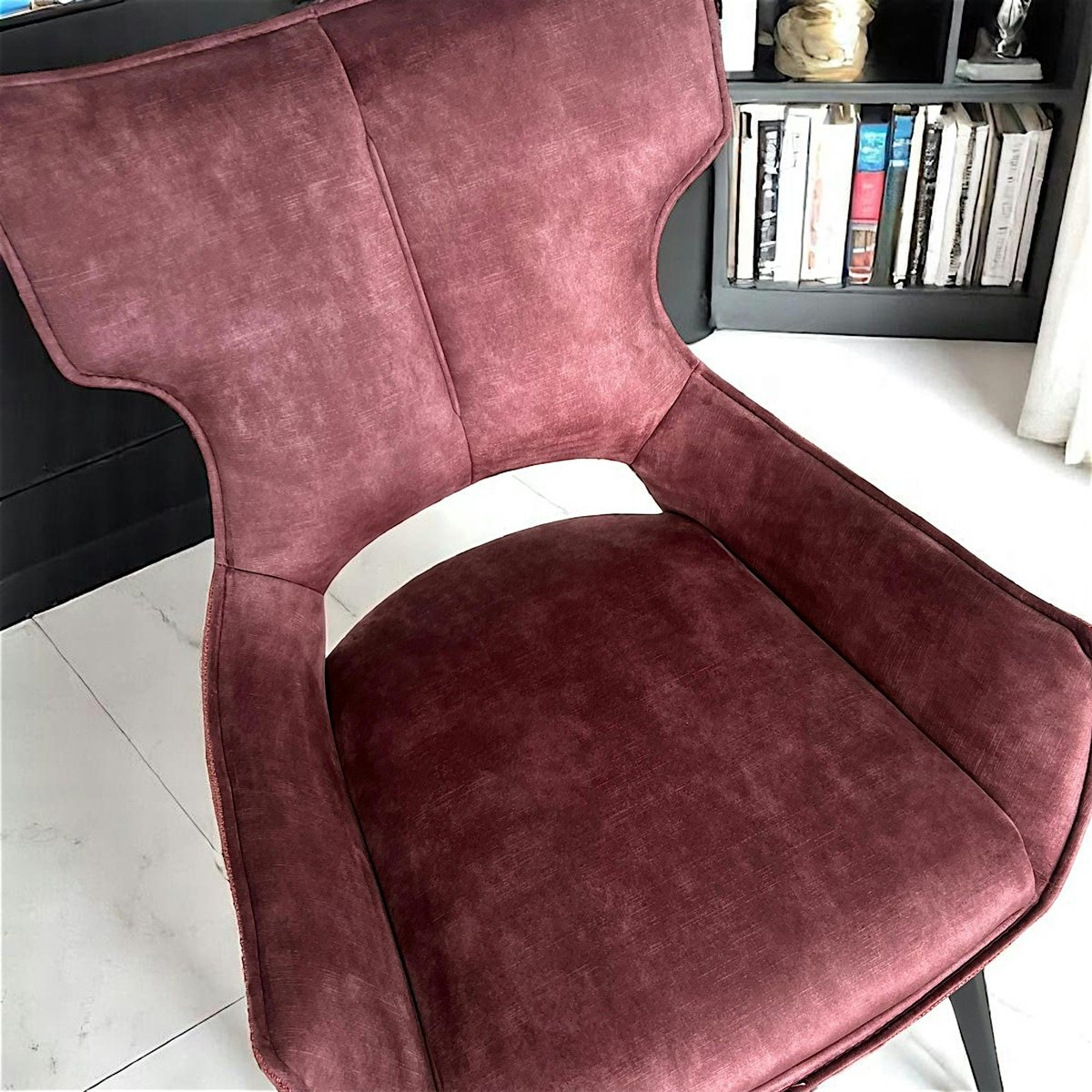 Chaise pivotante rose bi-matière, dossier en T (lot de 2) LOMBARDIE rose, PIER IMPORT